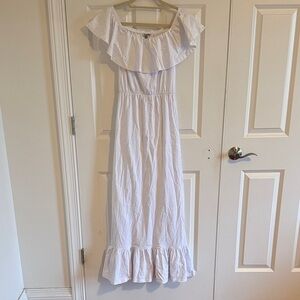 ASOS White Off-Shoulder Maxi Dress Size Small